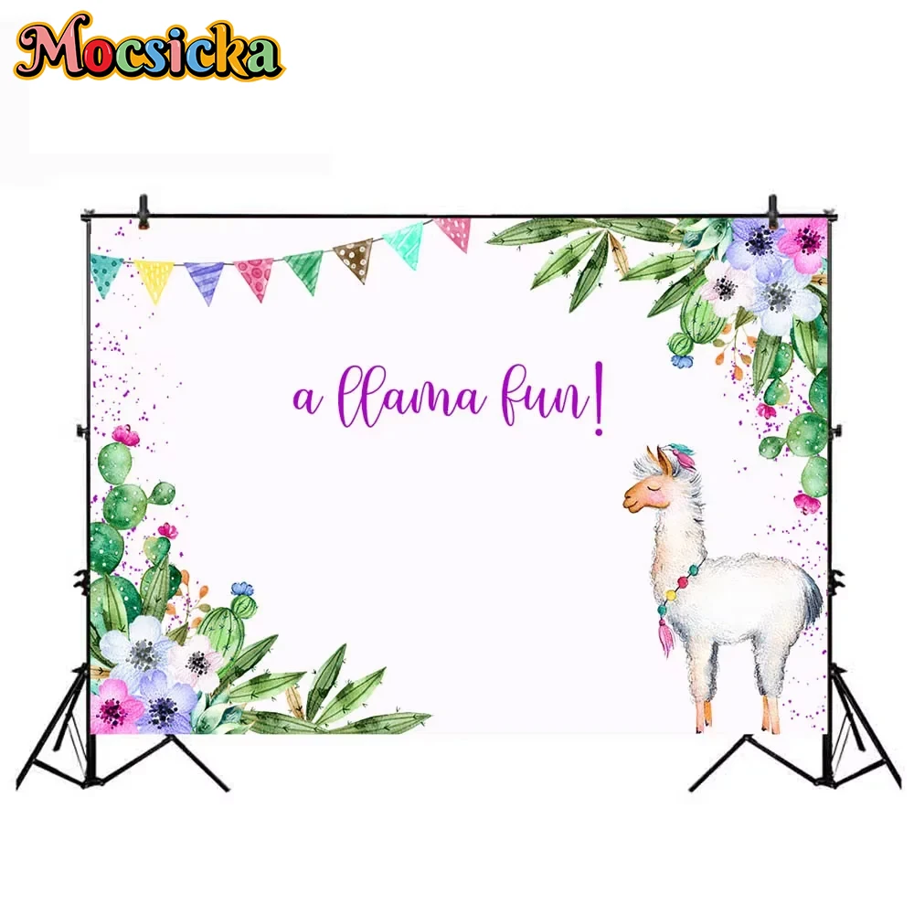 

Mocsicka llama backdrop photography spring flower photo background party decoration supplies Banner photo studio Props Wallpaper