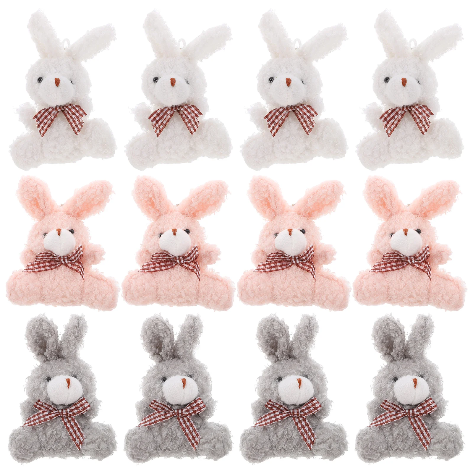 12 pezzi portachiavi coniglietto mini coniglio di peluche decorazione carina regalo decorativo con ciondolo soffice