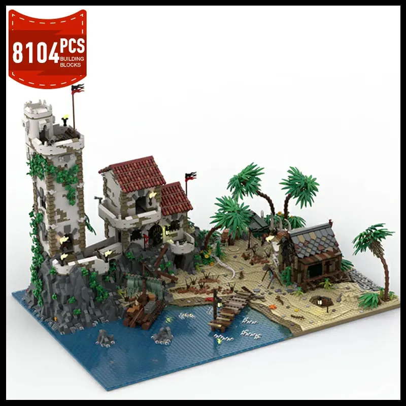 

Moc City Port Sauvage Cursed Beach Barracudaing Cove Pirateser Building Blocks Eldoradoed Fortress MOC-117472 Bricks Toys Gifts