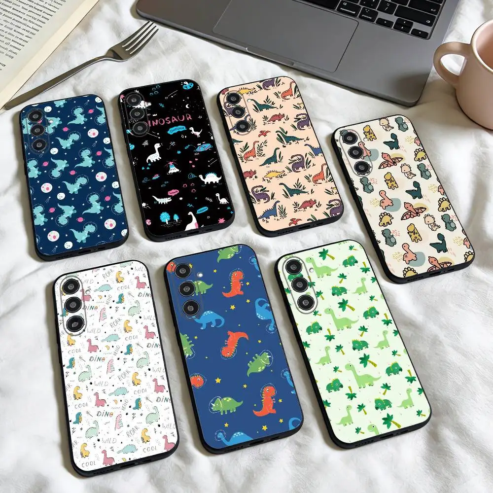 

Fun Dinosaur Pattern phone Case For Samsung Galaxy A73,A72,A71,A70,A53,A52,A51,Others Soft Black Shell