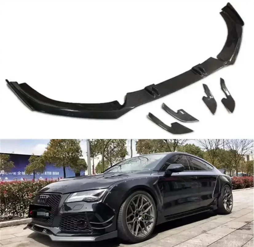 Front bumper Lip For FOR Audi A7 S7 RS7 Sline 2011 2012 2013 2014 2015 Spoiler Splitters Lid Real Carbon Fiber