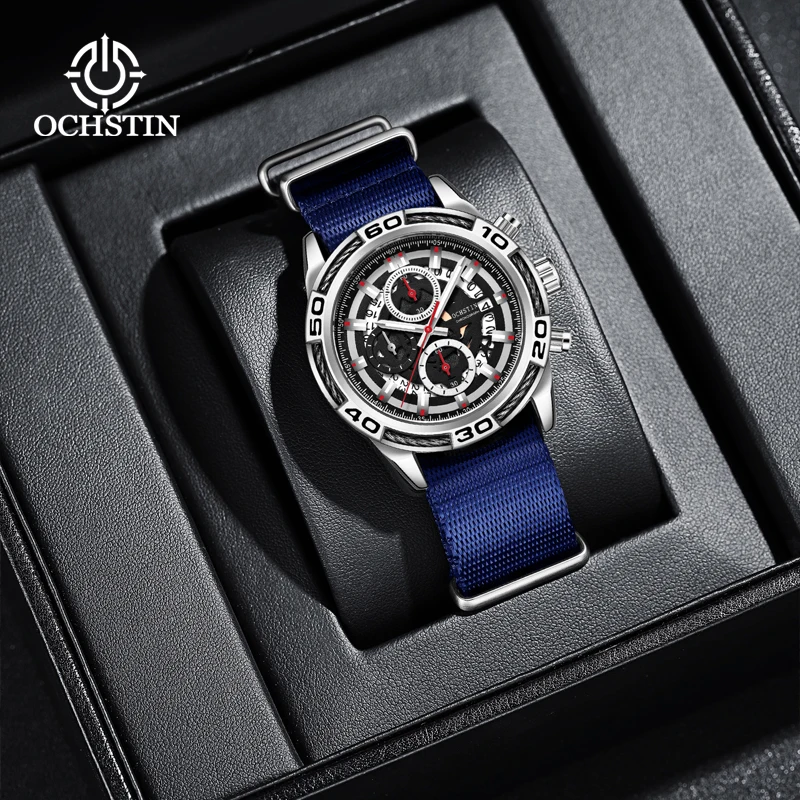 

OCHSTIN Creative Nylon Series Multifunctional Quartz Movement Hot Model 2024 Casual Fashion Men's Quartz Watch Wristwatch