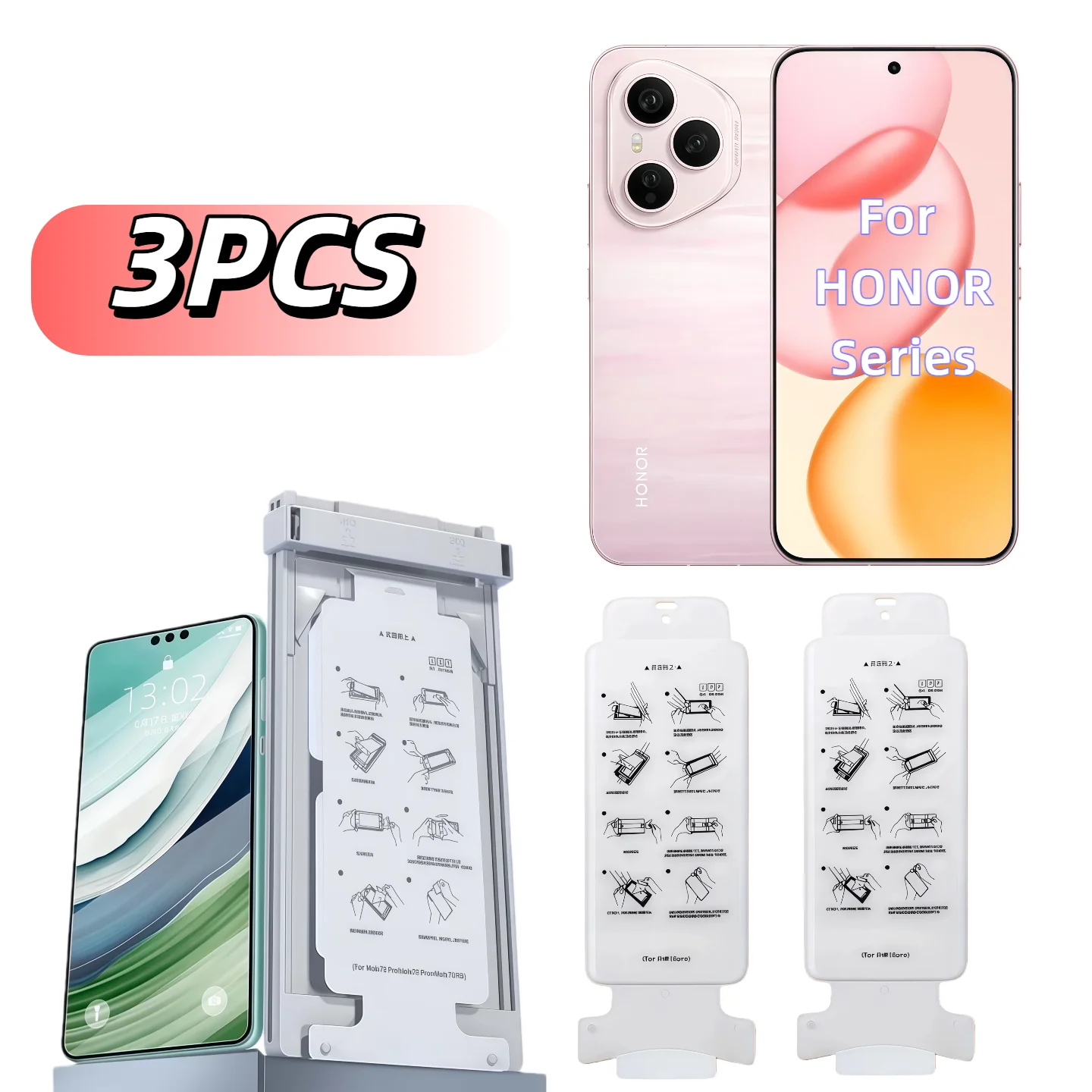 

3Pcs No Dust Ceramic Film Screen Protector For HONOR Magic 7 6 Pro 90 100 200 300 Ultra 400 Positioning Kit Not Tempered Glass