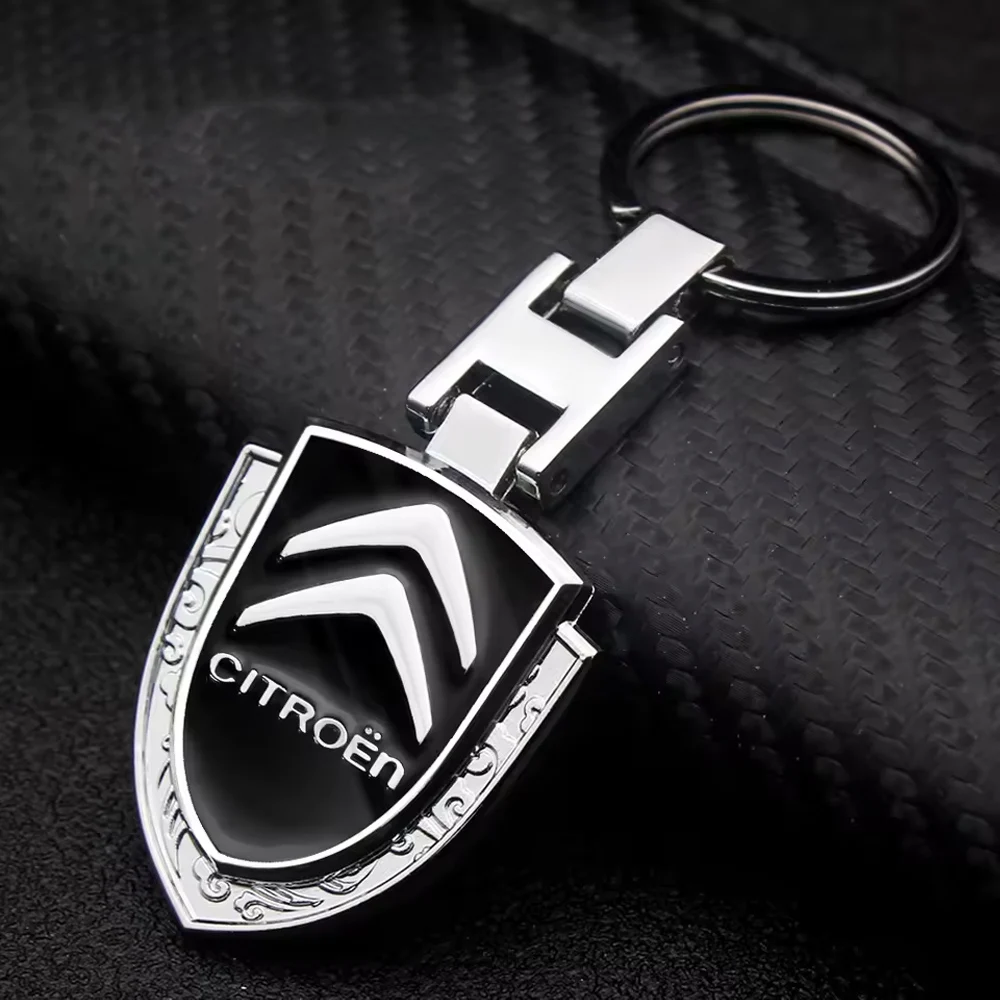 For Citroen C4 C-Elysee C2 C6 C4L Picasso C3 C5 Aircross 3D Alloy Car Styling Keychain Key Rings Pendants Accessories Valve Core
