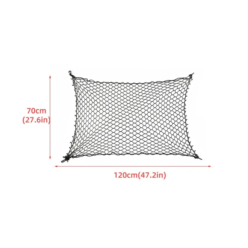 1pc Car Pet Isolation Net Dog Luggage Cat Storage Obstacle Network Safe Driving Fixed Hook Trunk Net Bag 120cm/70 Auto Organizer