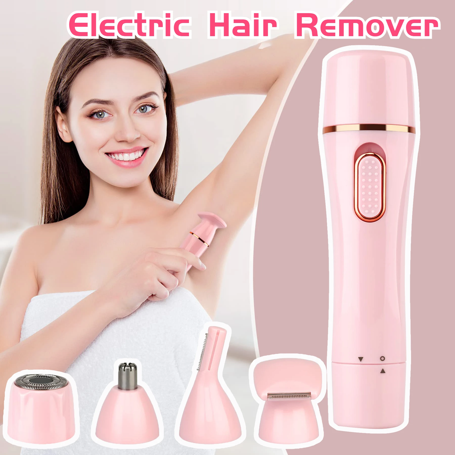 

4 in 1 Bikini Trimmer Women,Electric Razor,Beard Trimmer Eyebrow Facial Shaver,Portable Travel for Leg Armpit Pubic Hair Clipper