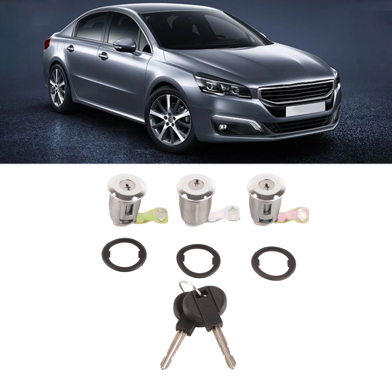 

ZK20 252522 Набор стволов для дверного замка автомобиля с ключами для Peugeot Partner Citroen Berlingo Xsara
