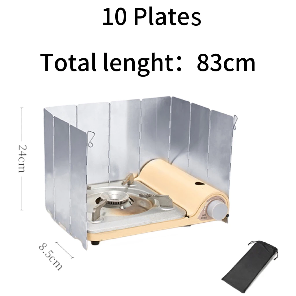 8/10/12/14/16 Platen Kachel Voorruit Aluminium Kachel Windscherm Met Trekkoord Tas Voor Camping Brander Winddicht Scherm