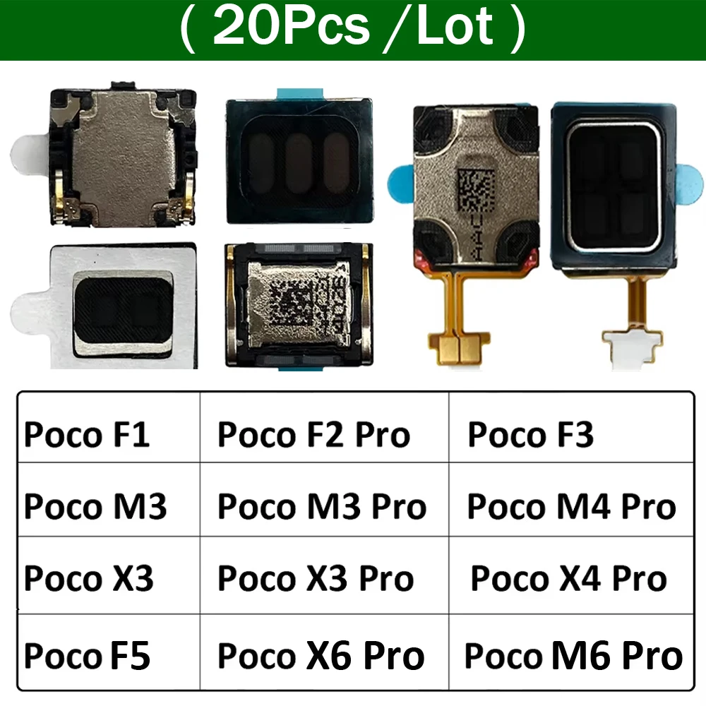 

20 шт./лот, наушник, динамик, звуковой приемник, гибкий кабель для Xiaomi Poco F1 F2 Pro F3 F4 F5 X6 M3 X3 X4 M4 M6 Pro 5G