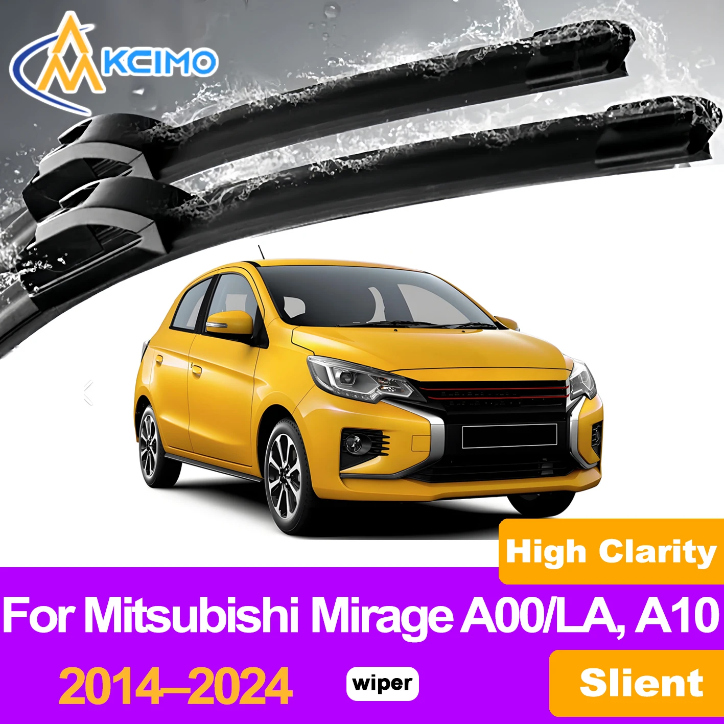 

KCIMO 2PCS Front Windshield Wiper Blades For Mitsubishi Mirage A00/LA, A10 2014–2024, Quick Assembly Design Rainproof Snowproof