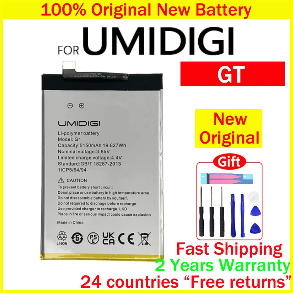 

New 100% Original 5150mAh BISON GT Battery For UMI UMIDIGI BISON Pro/GT 6.67 High Capacity Batteries With Free Tools