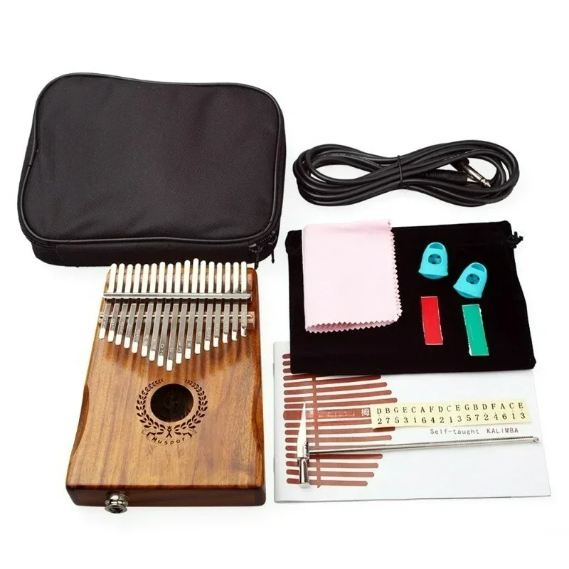 17 Sound Box EQ Acacia Wood Thumb Qin Finger Qin Complete Set