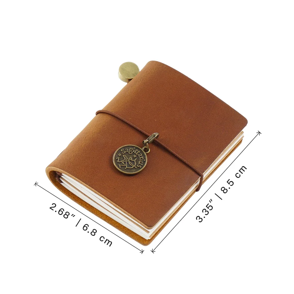 Genuine Leather Mini Travel Notebook Pocket Planner Sketch Book Diary Journal Office & School Supplies Stationery