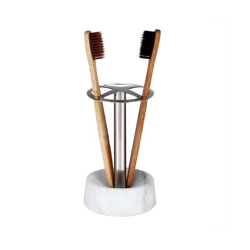 Toothbrush Toothpaste Holders Marble 304 Stainless Steel Storage Rack Cylinder Rack Toothbrush Holder Bathroom Accessories