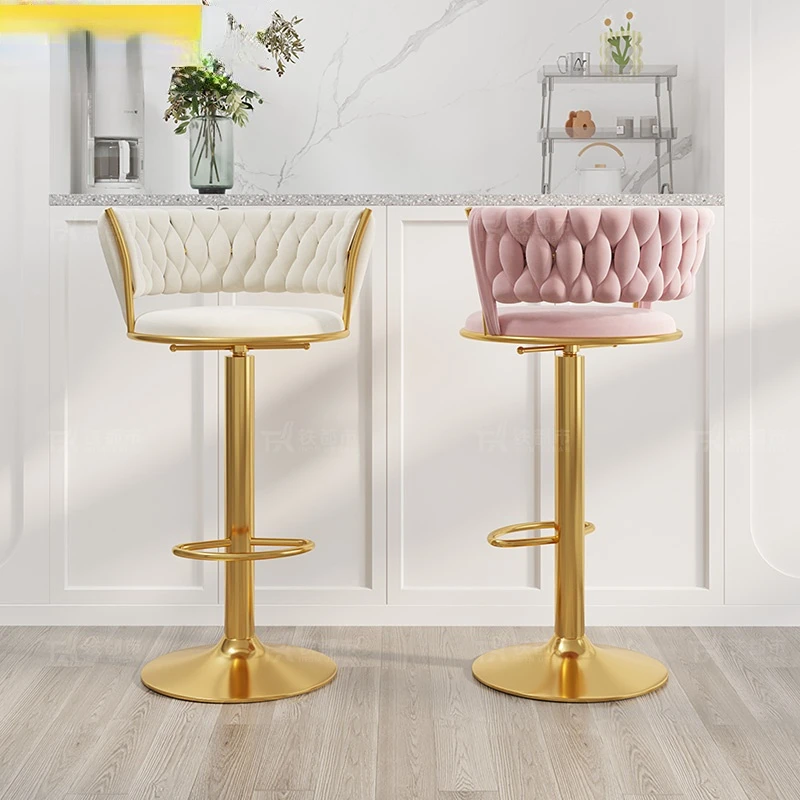 

Adjustable Metal Golden Bar Hocker Lift Nordic Swivel Swivel Reception Bar Stools Design Modern Lounge Sandalye Home Furniture