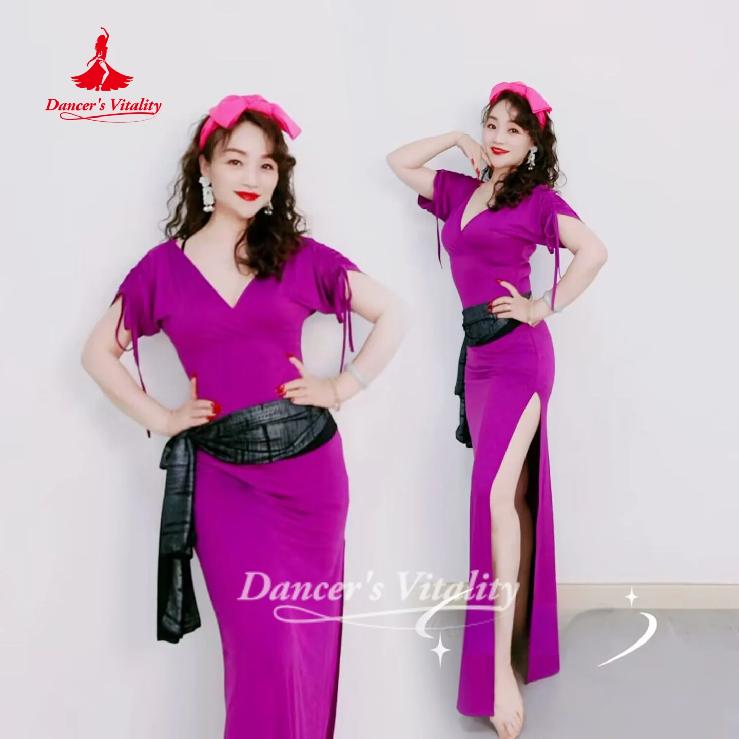 tenue-de-danse-orientale-pour-femmes-adultes-–-robe-sexy-col-v-rose-violette-–-costume-de-performance-baladi-saidi-–-vitalite-de-la-danseuse
