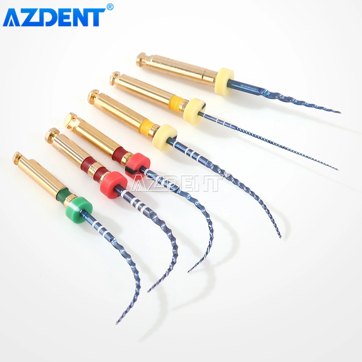 Dental Thermally Activated Nickel-titanium AZDENT Root Canal File Endo Forming Files 25mm 6pcs Engine Use Dentistry