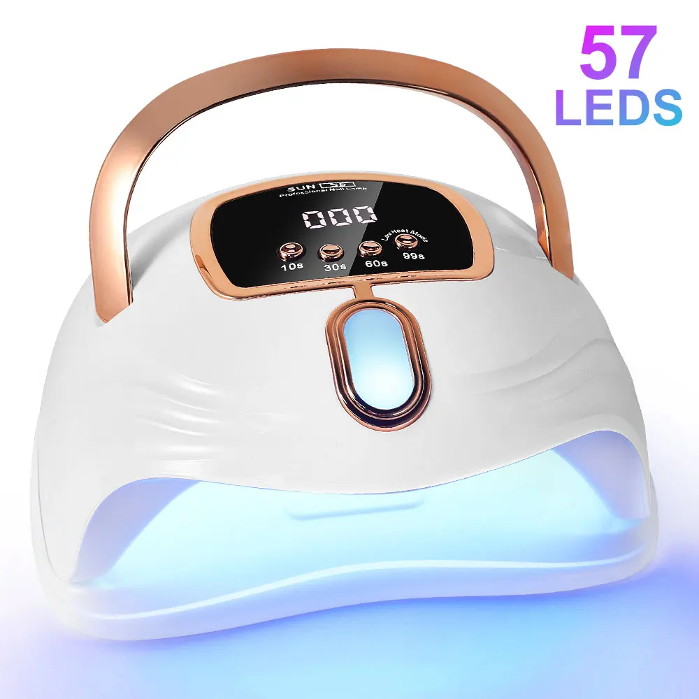 Lámpara de uñas con 57 LEDS, luz de uñas de secado rápido con 4 modos de temporizador, pantalla LCD para salón de manicura/secador de uñas doméstico