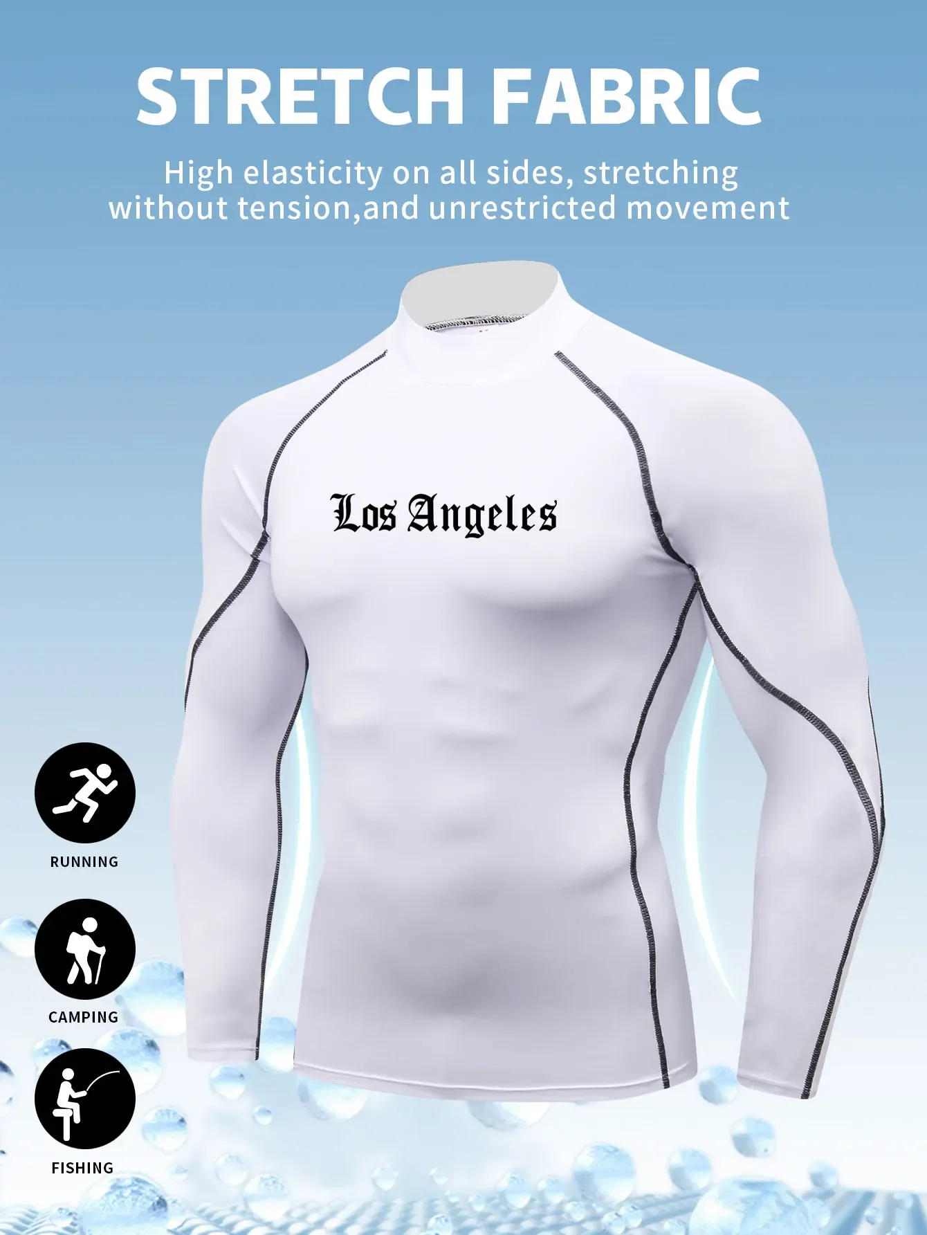 بدلات اللياقة البدنية للخريف والشتاء برقبة عالية، للرجال بأكمام طويلة، رياضات غير رسمية، الجري، تدريب كرة السلة