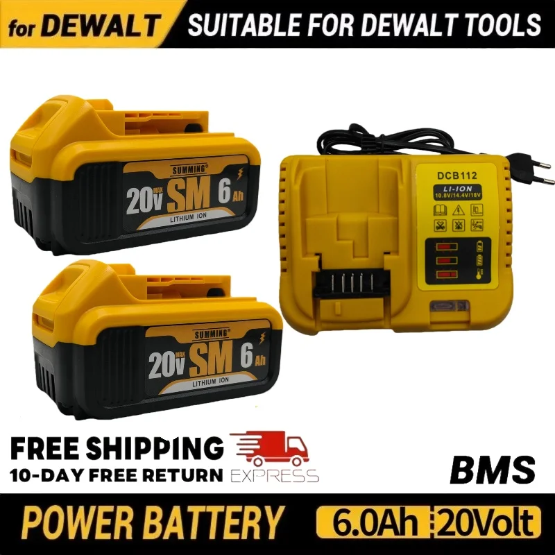20 В MAX 6,0 Ач для DeWalt 20 В DCB206 DCB205 DCB204 Сменный аккумулятор Беспроводной электроинструмент DCD805 DGA406 с совместимым зарядным устройством 20 В MAX 6,0 Ач для DeWalt 20 В DCB206 DCB205 DCB204 Сменный аккумулятор Беспроводной электроинструмент DCD805 DGA406 с совместимым зарядным устройством