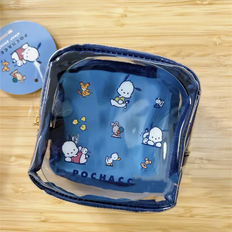 Kawaii Sanrio Pochacco rouge à lèvres stockage dessin animé mignon jasmin lapin translucide PVC gelée sac carré sac de changement filles cadeaux jouets