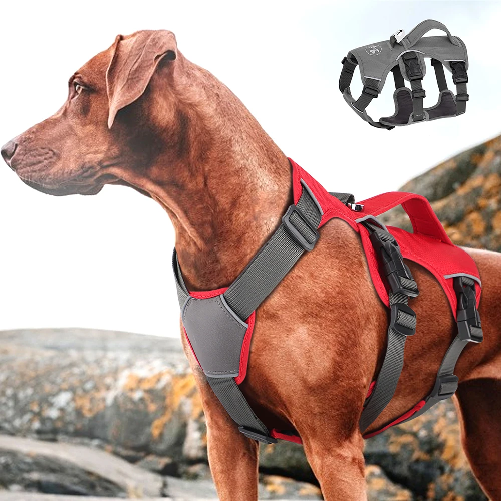 No Pull Big Dogs Harness Nylon Reflective Dog Harnesses Adjustable Waterproof Dogs Mesh Vest With Handle For Small Large Dogs