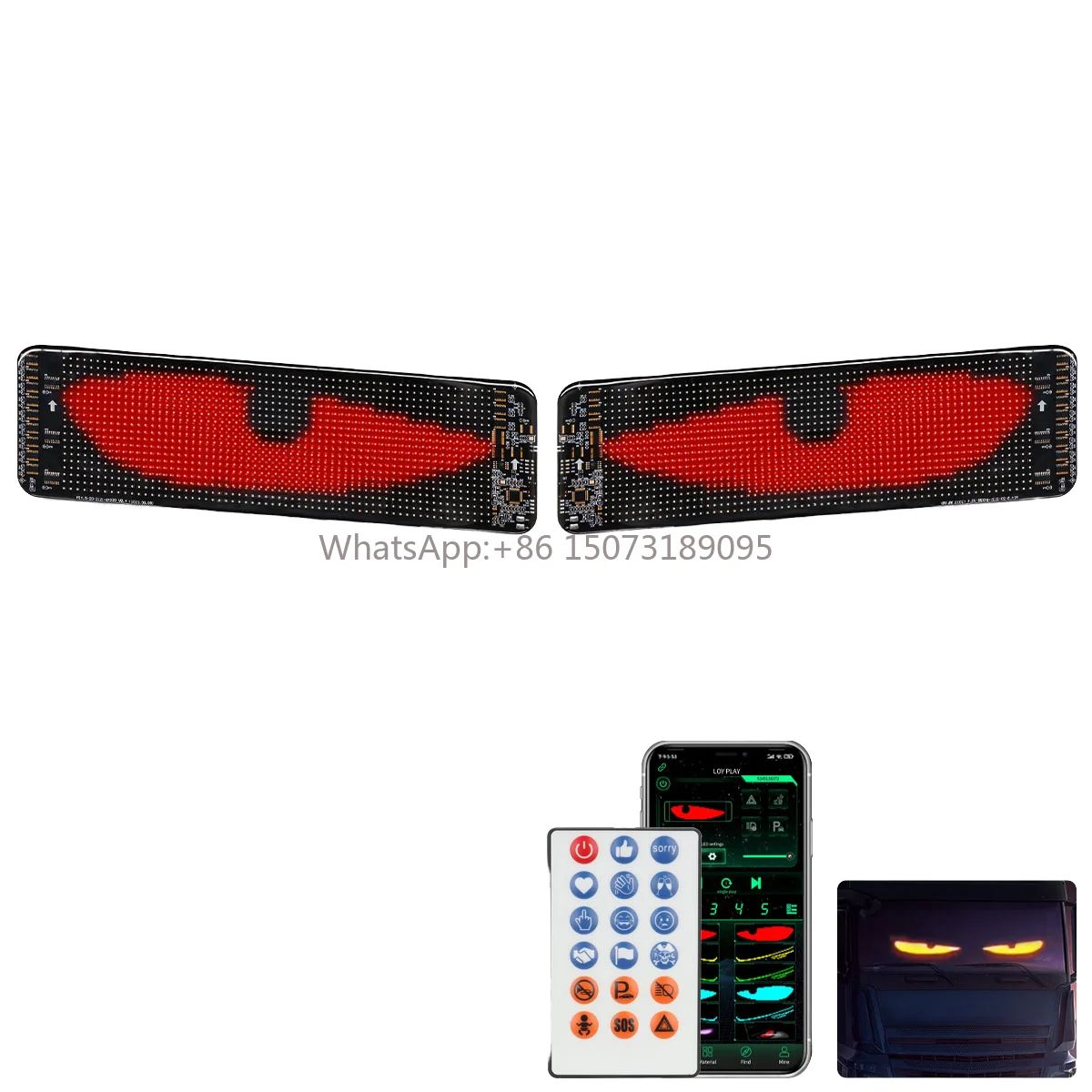 

1696Smart App-Programmable DIY Devil Eyes LED Display Electronic Screen for Cars New Condition Animated Rear LED Indicator 12V