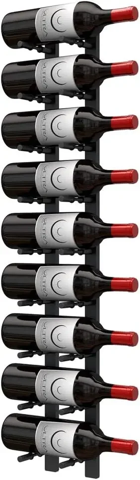 Wall Mounted Wine Racks (3 Foot 1 Deep, Matte Black)