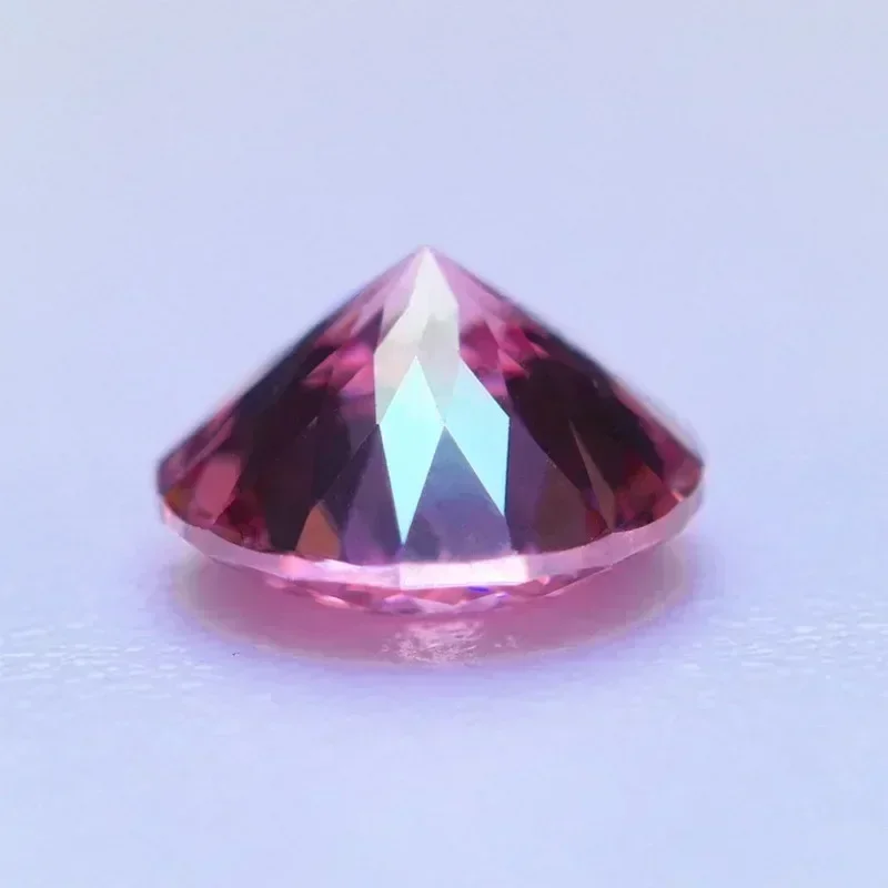 Piedra moissanita forma redonda 100 caras corte diamante color rosa con certificado GRA para dijes cuentas para fabricación de joyas