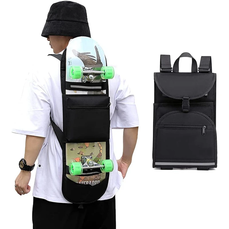 Skateboard Backpacks Foldable Skateboard Bags For Men And Boys With Reflective Strip