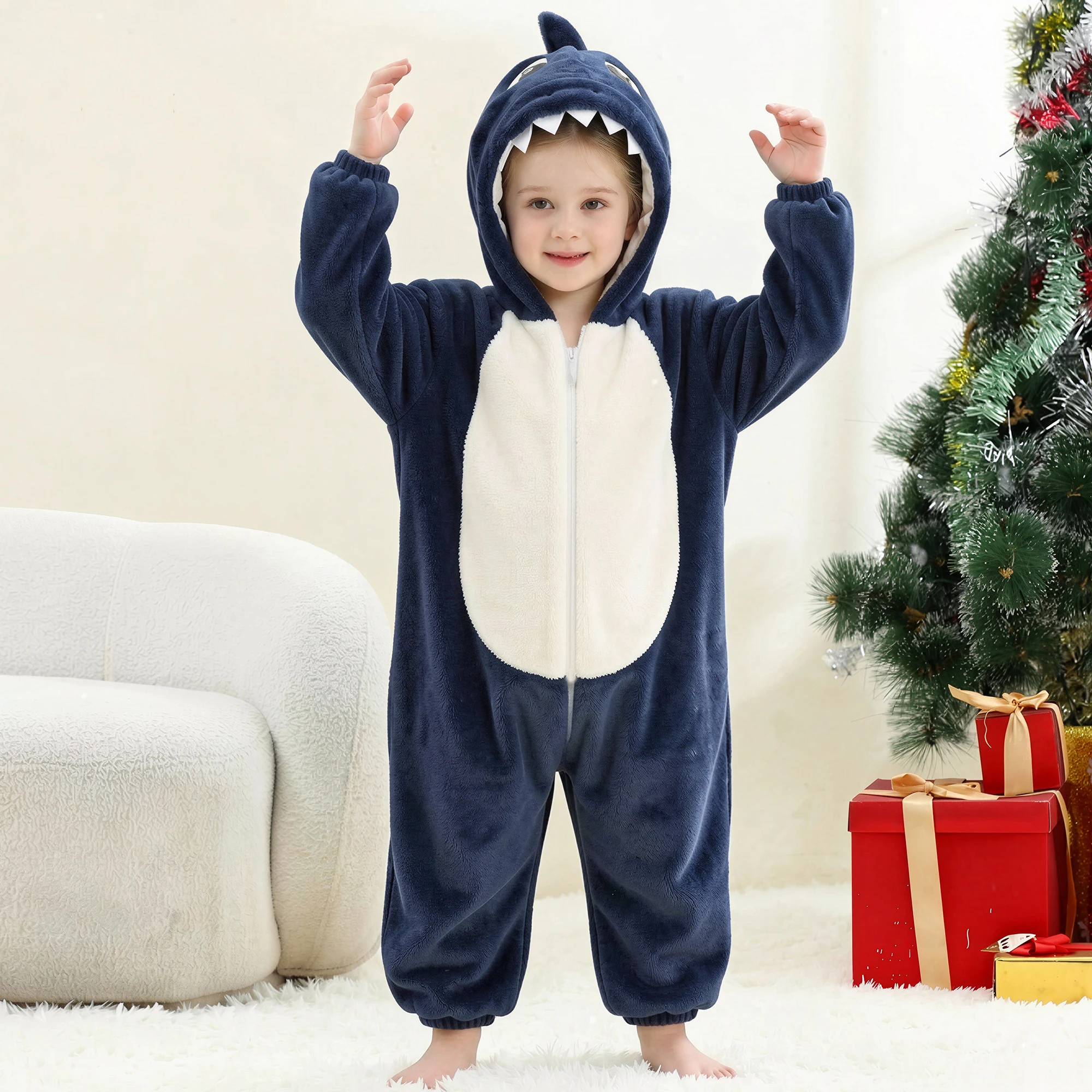 MICHLEY Löwen-Kinder-Schlafsack, Flanell-Decke, Schlafanzug 3-12 Jahre, Kapuzenpyjama, Kostümkleidung, Jumpsuit für Jungen und Mädchen – Detail 8