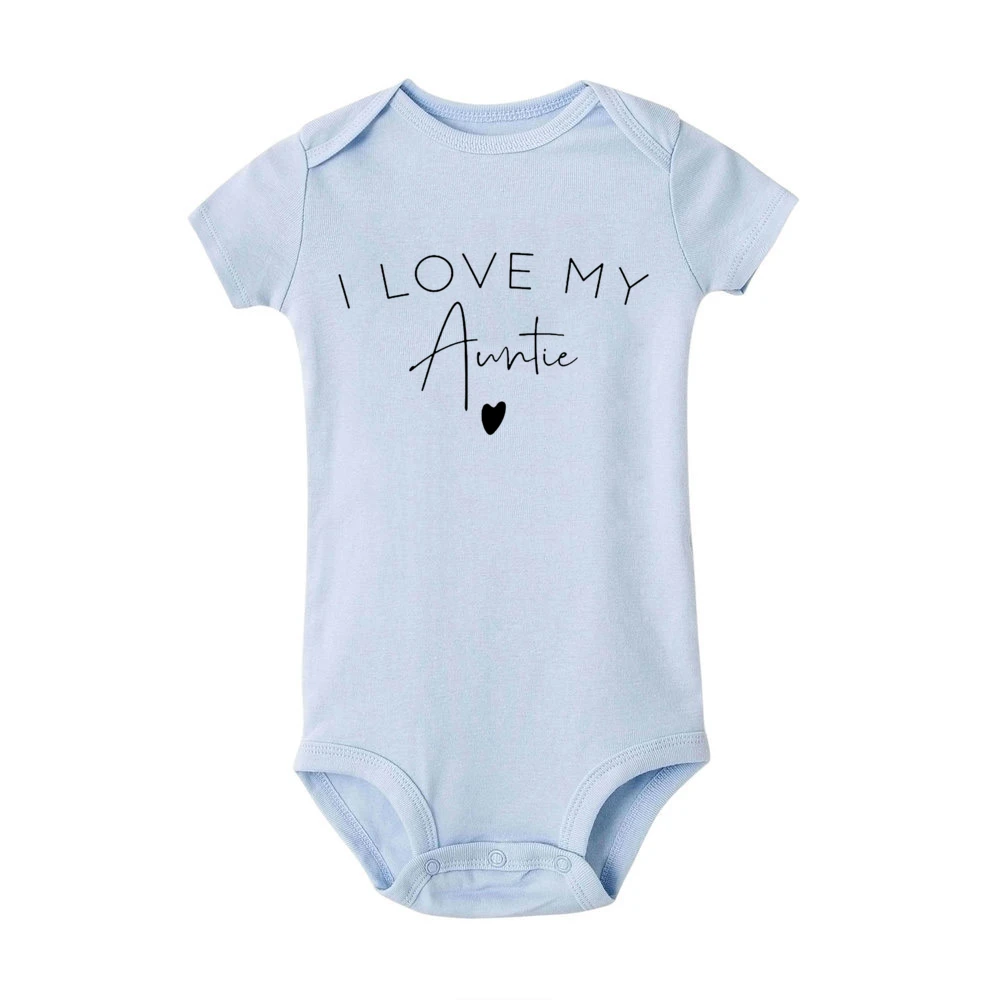 I Love Daddy Mommy Auntie Uncle Grandpa Grandma Baby Bodysuit Newborn Short Sleeve Clothes Infant Romper Boy Girls Body Jumpsuit