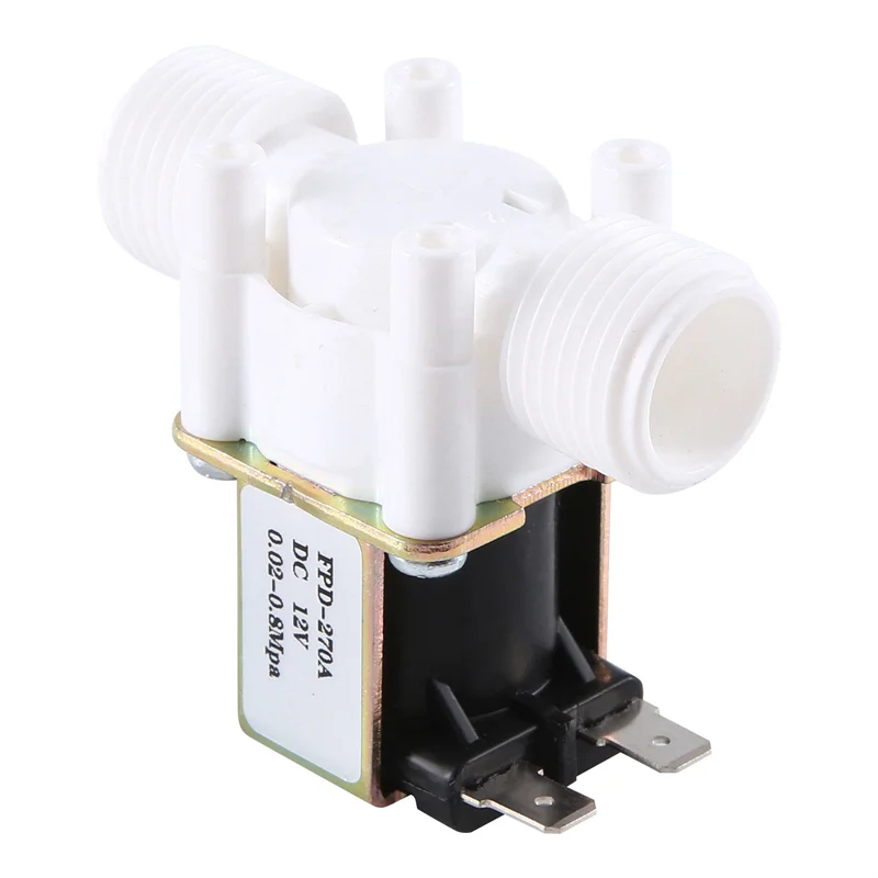A36T-5X Dc12v N/C ปกติปิดน้ํา Solenoid วาล์ว G1/2 นิ้วพลาสติกไฟฟ้า Solenoid วาล์วสําหรับน้ํา