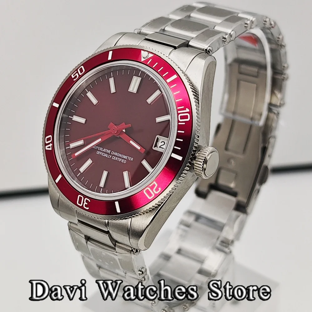 RICHUS 39mm Silvery NH35  Watch Sapphire Glass Mechanical 10ATM Men Watches Stainless Steel NH35 Movement