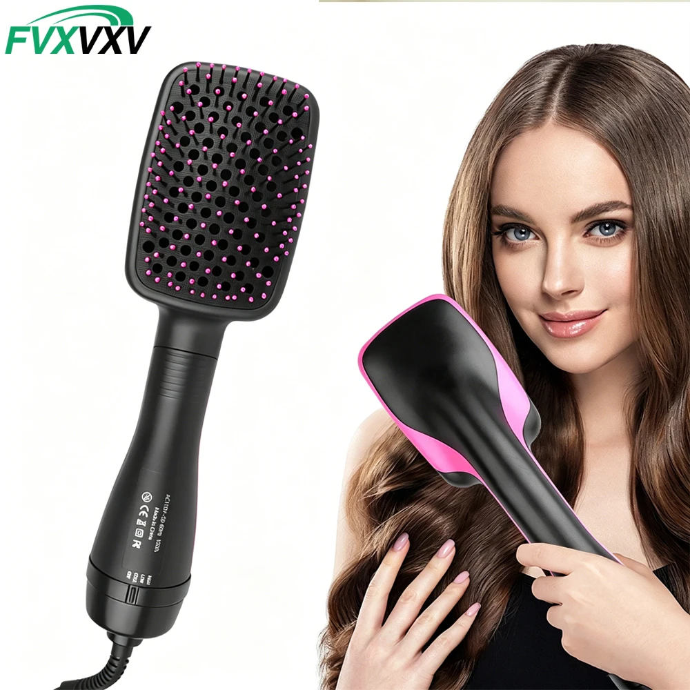 1PCS 3-in-1 Hair Dryer Brush Hot Air Styling Brush,Straightener Brush for Drying Straightening Smoothing, 3 Heat Speed, All Hair