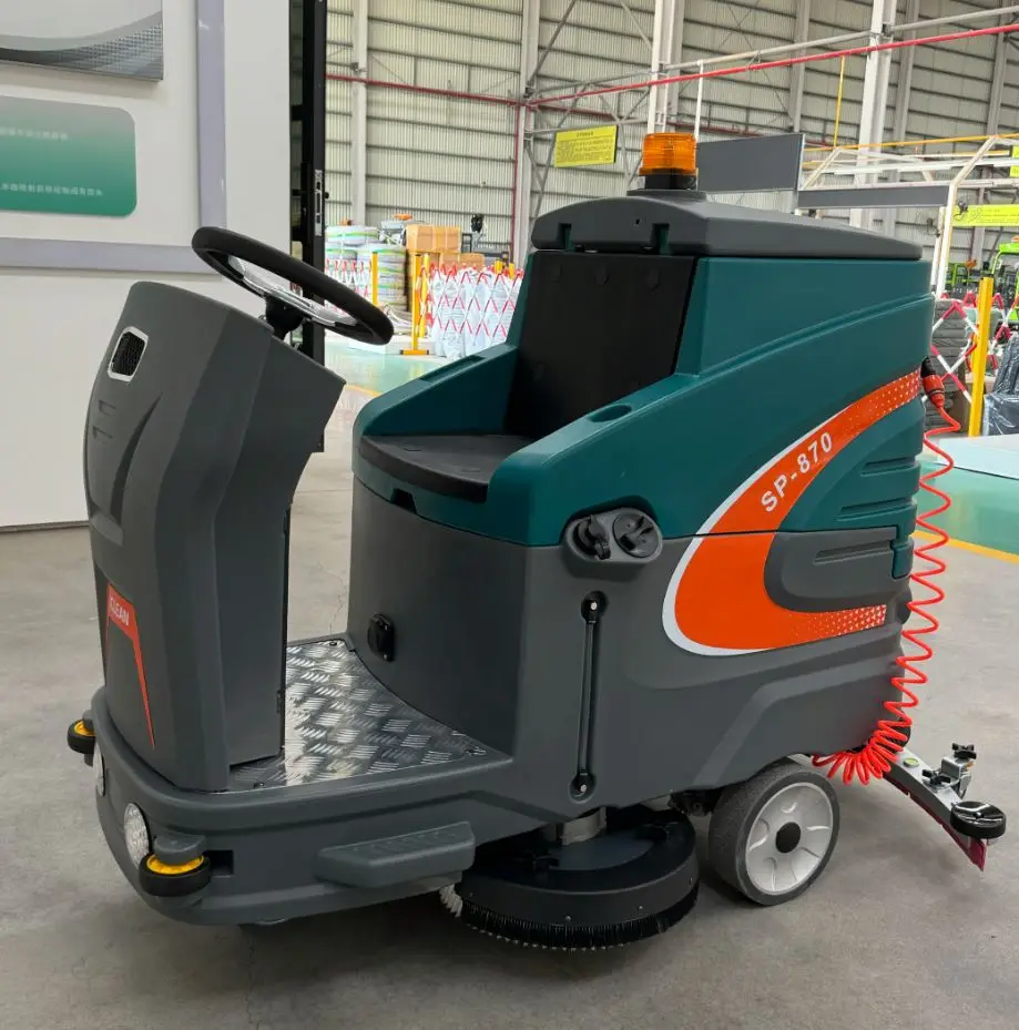 High-Quality Model 870 Ride-On Floor Washer, Industrial Scrubber for Factory & Warehouse Hard Floor Cleaning