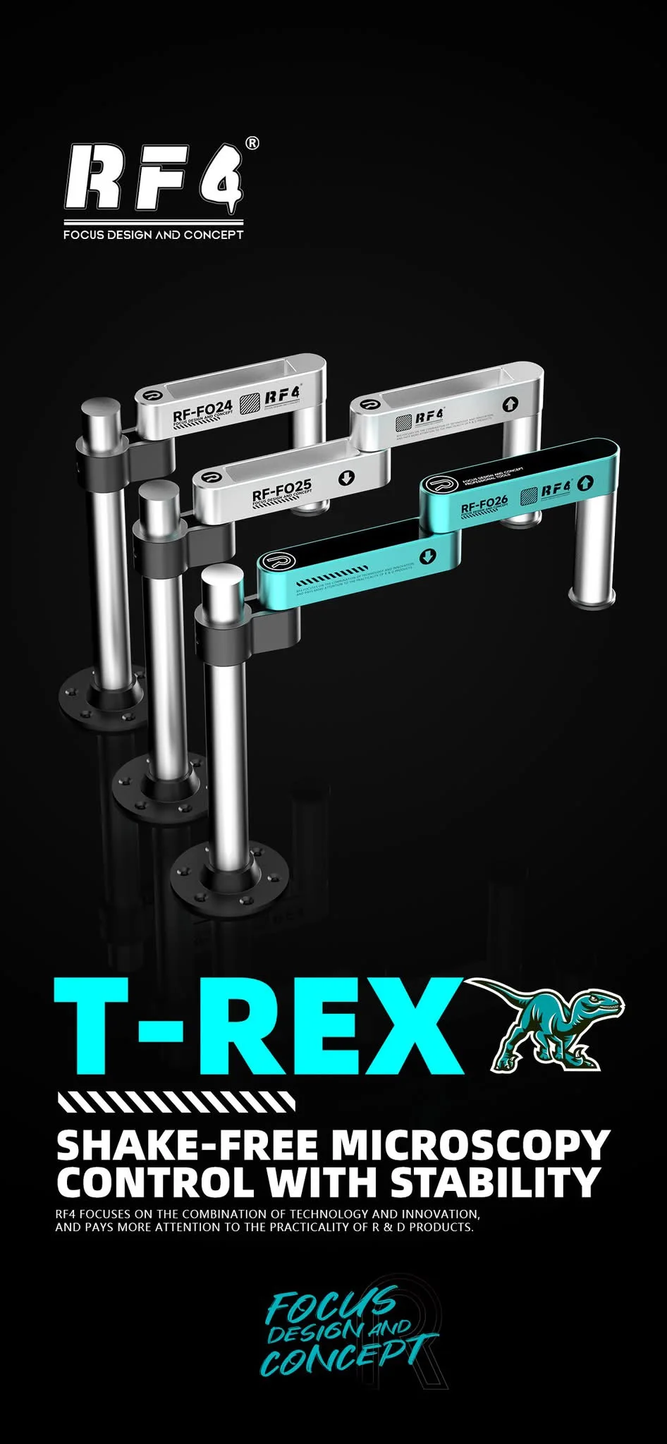 

RF4 Microscope Metal Fixing Stand 360 Degree Rotation Adjustable Height Workstation Work Fixing Repair Tool
