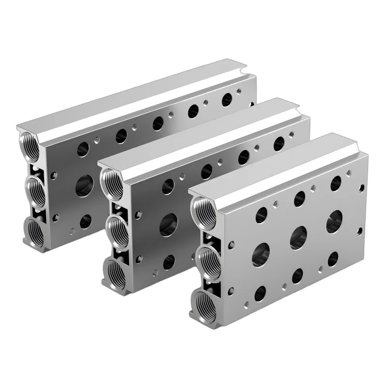 100M 200M 300M 400M Manifold Suitable For 4V110 4V210 4V310 4V410 Pneumatic Solenoid Valve Exhaust Plate Base With Gasket Screw