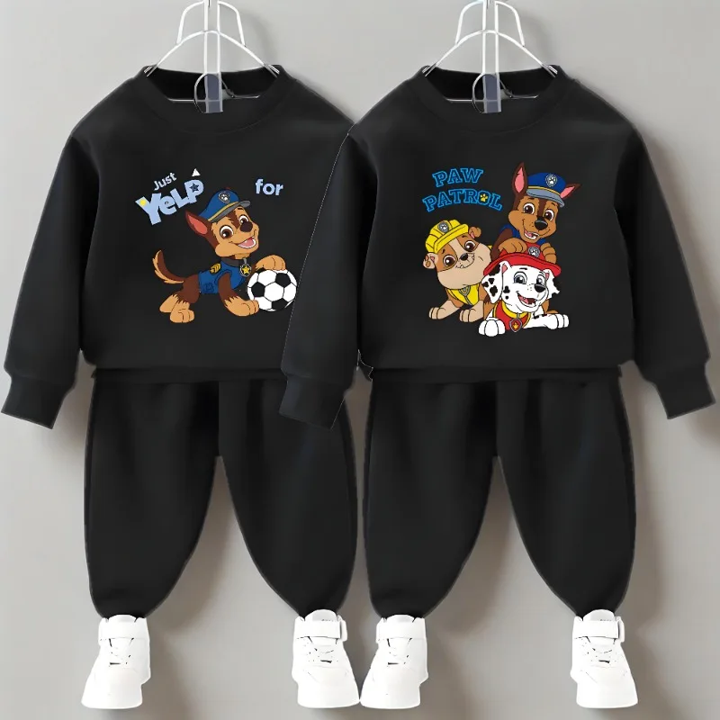 PAW Patrol Boys Fashion Sweatshirts Sets Kids Casual Pullover and Trousers Two Piece Sets Spirng Autumn Kids Sport Sets Clothing