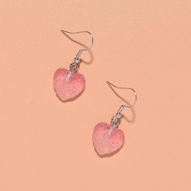 Fun Love Transparent Jelly Girl Gradient Color Candy Earrings