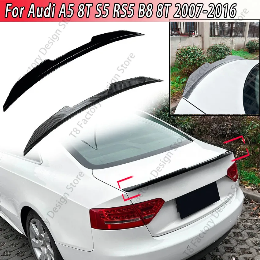 

For Audi A5 8T Coupe Sport S5 RS5 B8 8T 2 Doors 2007-2016 PSM Style Rear Trunk Spoiler Wing Lip Tail Fin Body Kit Auto Parts
