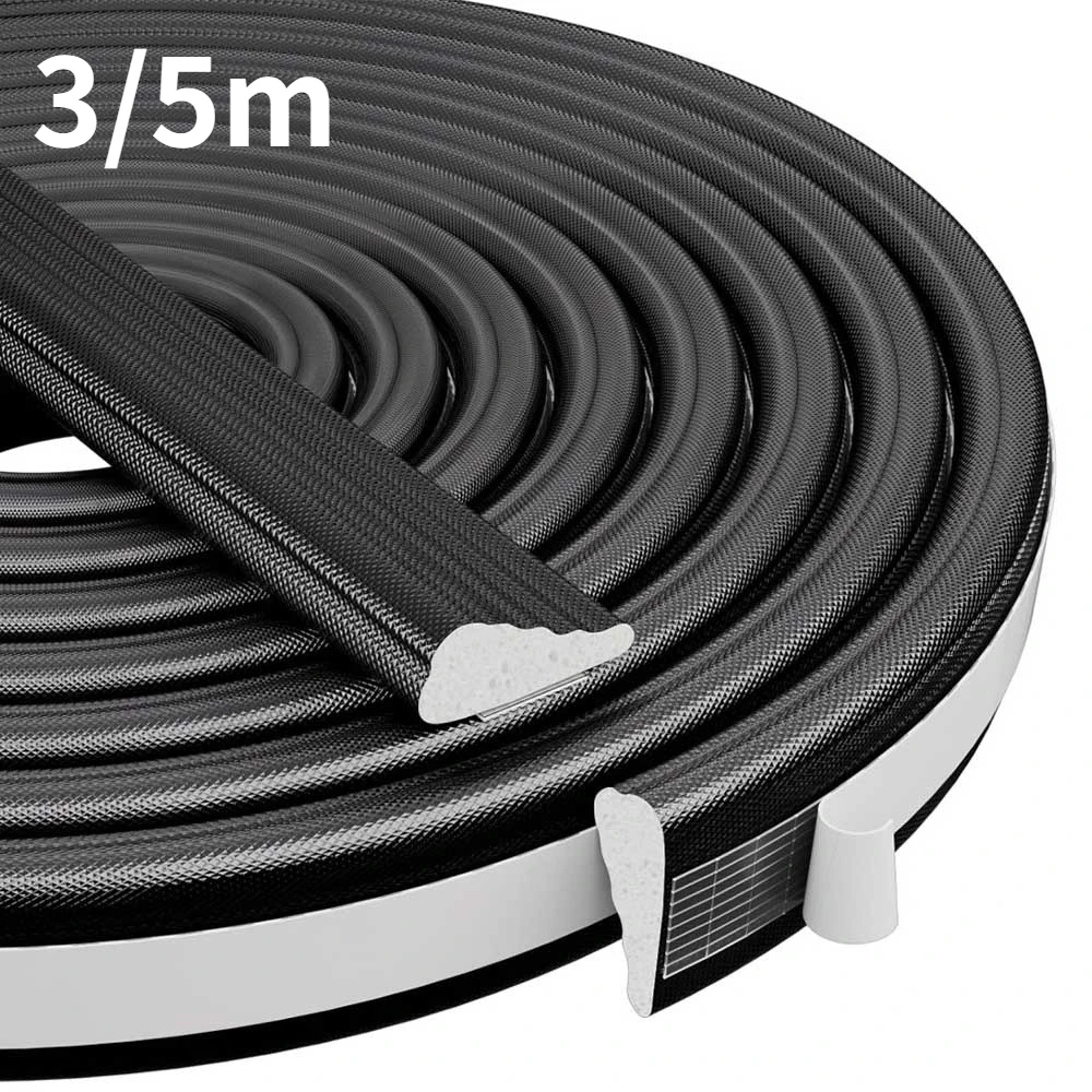 3/5m Self Adhesive Window Seal StripTape Soundproof Windproof Insulation PU Foam Wedge-Shape Strip Door Gap Weather Stripping