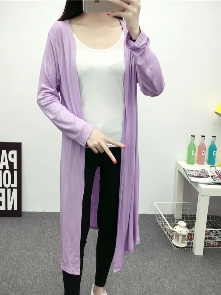 Solid Color Long Sleeve Loose Open Front Cardigan for Classical Dance Performance or Rehearsal Cover-Up