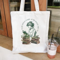 Jane Austen Tote Bag Pride and Prejudice Bookish Women Handbag Canvas Shoulder Bag Women's Reusable Shopping Bag Cute Tote Bags