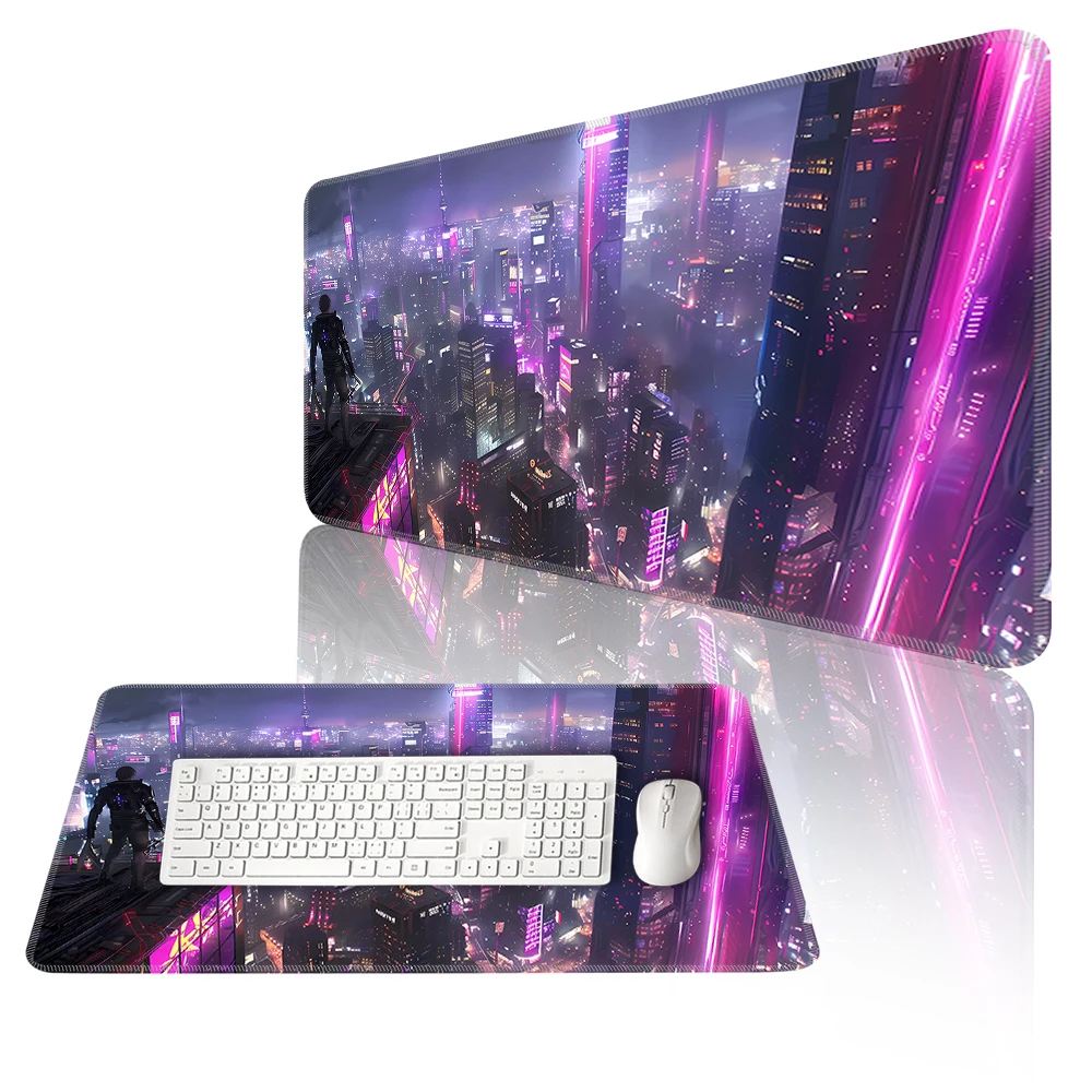 

Cyber Punks Keyboard Pads Large Gaming Mouse Pad Anime Rubber Mat Cool Deskmat Desk Protector Mousepad Gamer Pc Accessories S27