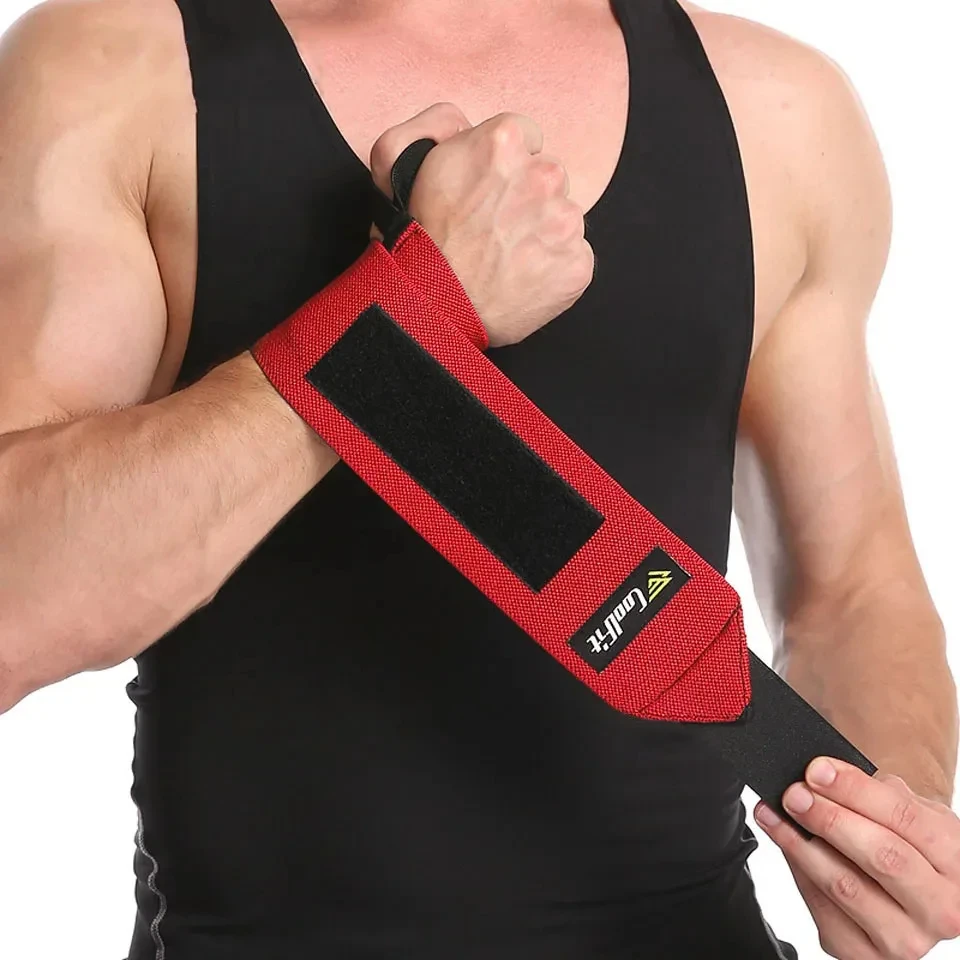 GOBYGO Weight Lifting Wrist Support Wraps Thumb Loop Crossfit Strength Training Powerlifting Gym Elasticated Straps Men Women
