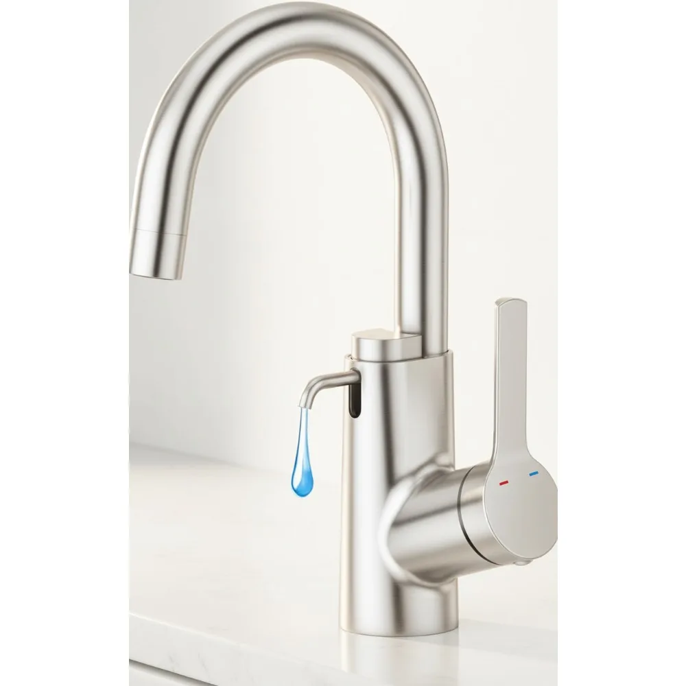 

2-in-1 Kitchen Faucet with Soap Dispenser, 360° Swivel Stainless Steel for Bar, Bathroom & Outdoor Sinks