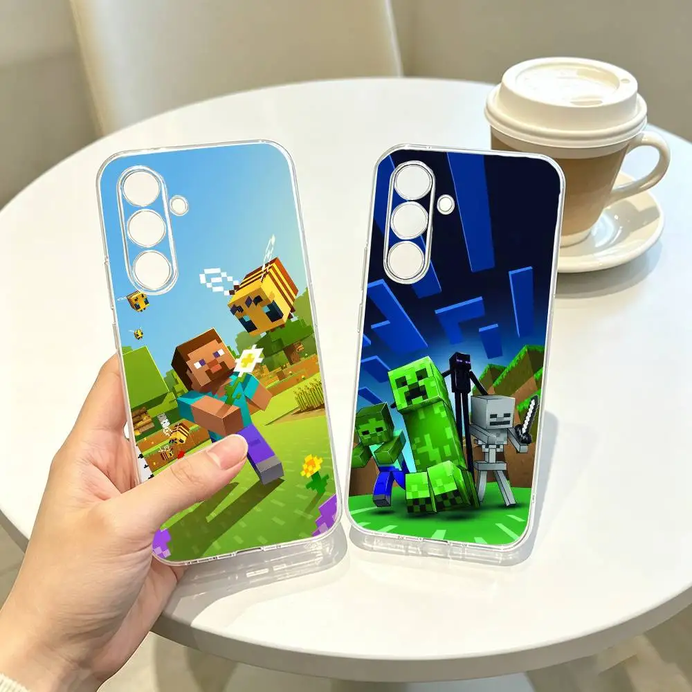 Capa Transparente para Celular Hot M-Minecraft-t Game para Samsung A10, A12, A20, A21S, A30, A31, A40, A50, A51, A52, A70, A71