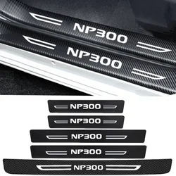 Car Accessories for Nissan NP300 Badge Carbon Fiber Door Threshold Sill Strip Welcome Pedal Trim Decals Car Styling Stickers