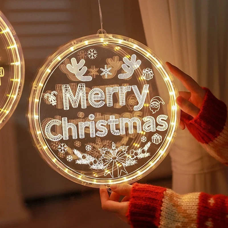 LED Christmas Atmosphere Decoration Colored Merry Christmas Light Emitting Letter LED Light 2025 Christmas Tree Night Decoration